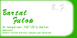bartal fulop business card